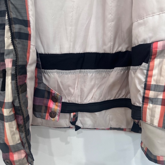 Roxy Peach Plaid Ski Snowboard Jacket and Matching Pants Outfit - Size XS - Picture 5 of 16